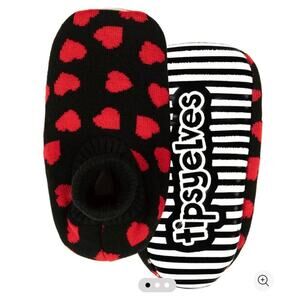 Tipsy Elves Hearts on Fire Slipper Gripper Socks, size XS, NWT!